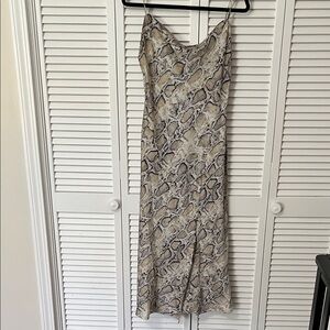 Snake Print Slip Dress
